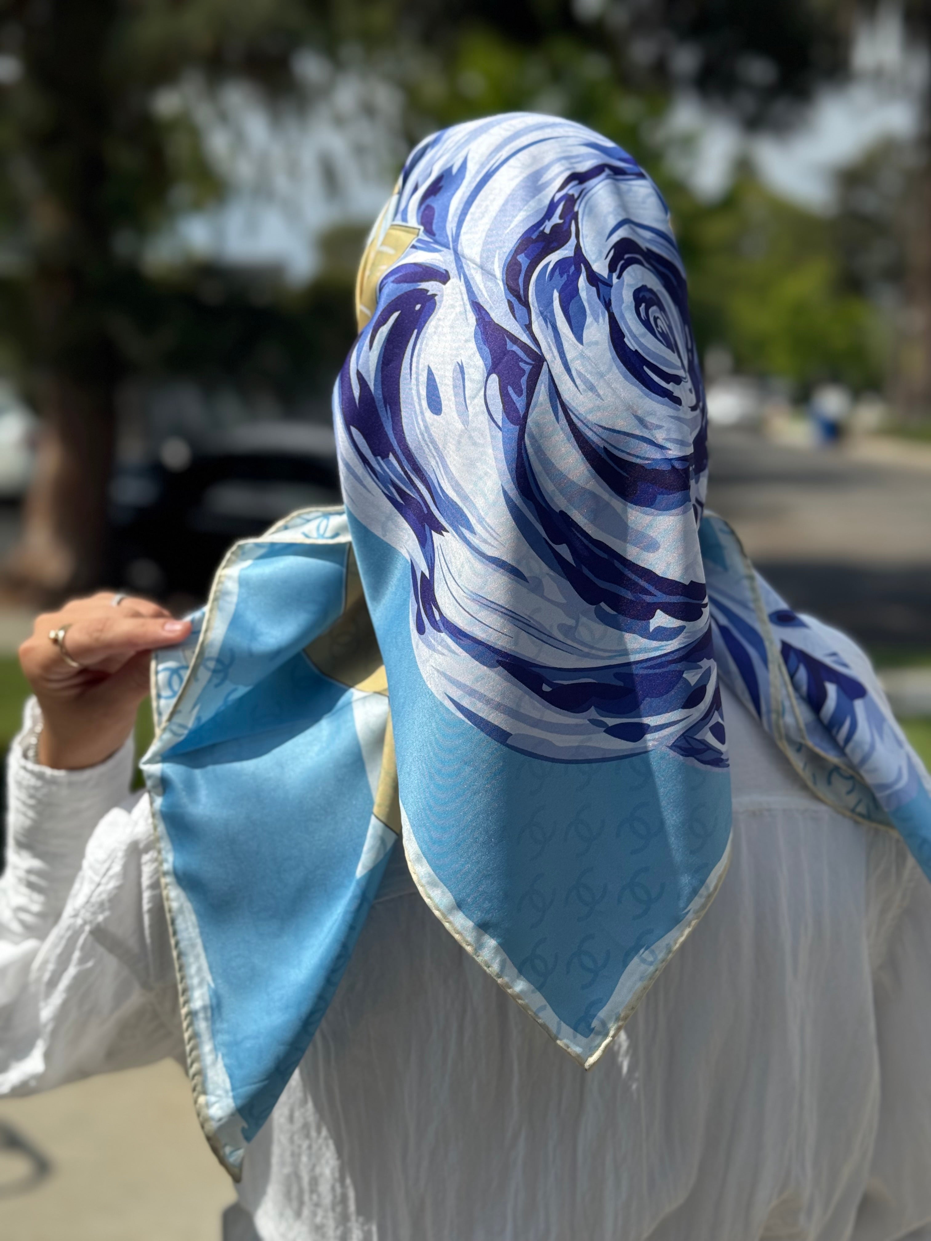Blue Silk Square Inspired By Chanl