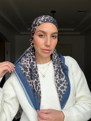 Blue Leopard Light Cotton Square