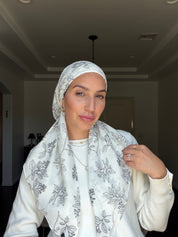 Flower Crinkle Pre- Tied Adjustable ( 3  colors)