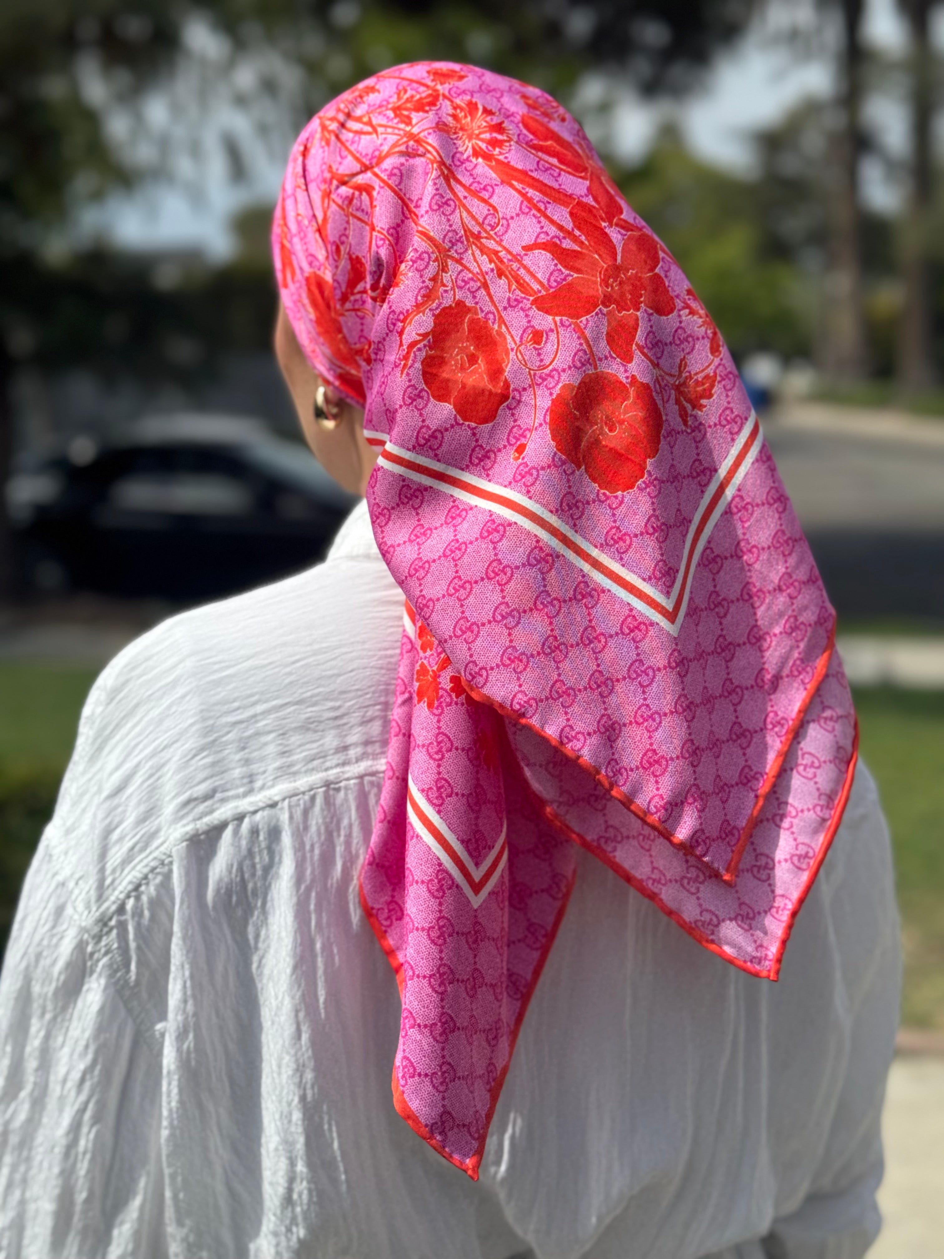 Hot Pink Silk Square Inspired By G