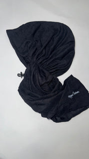 Black Crinkle Pre-Tied Adjustable