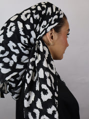 Cheetah Black & White Crinkle Square