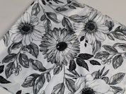 Black & White Flower Satin Suare